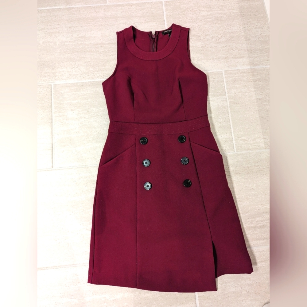 Petite Burgundy Banana Republic Business Dress